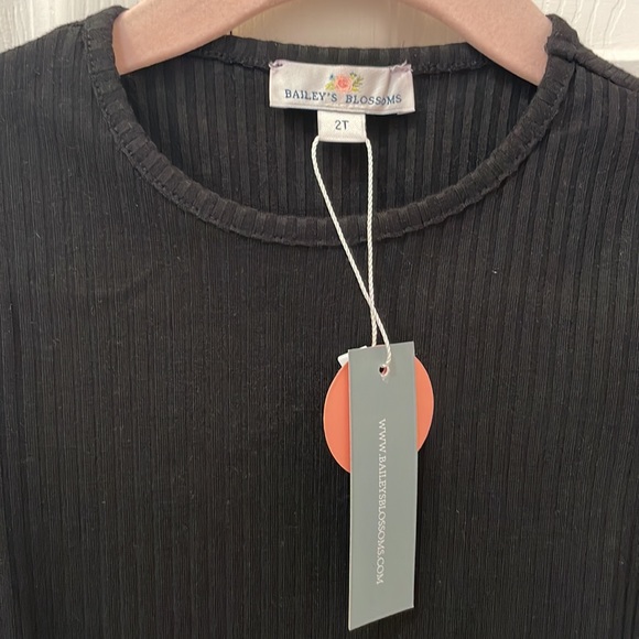 Toddler Black Ribbed Dress - Picture 2 of 4